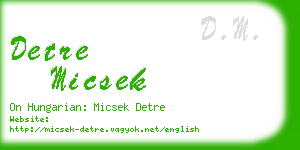 detre micsek business card